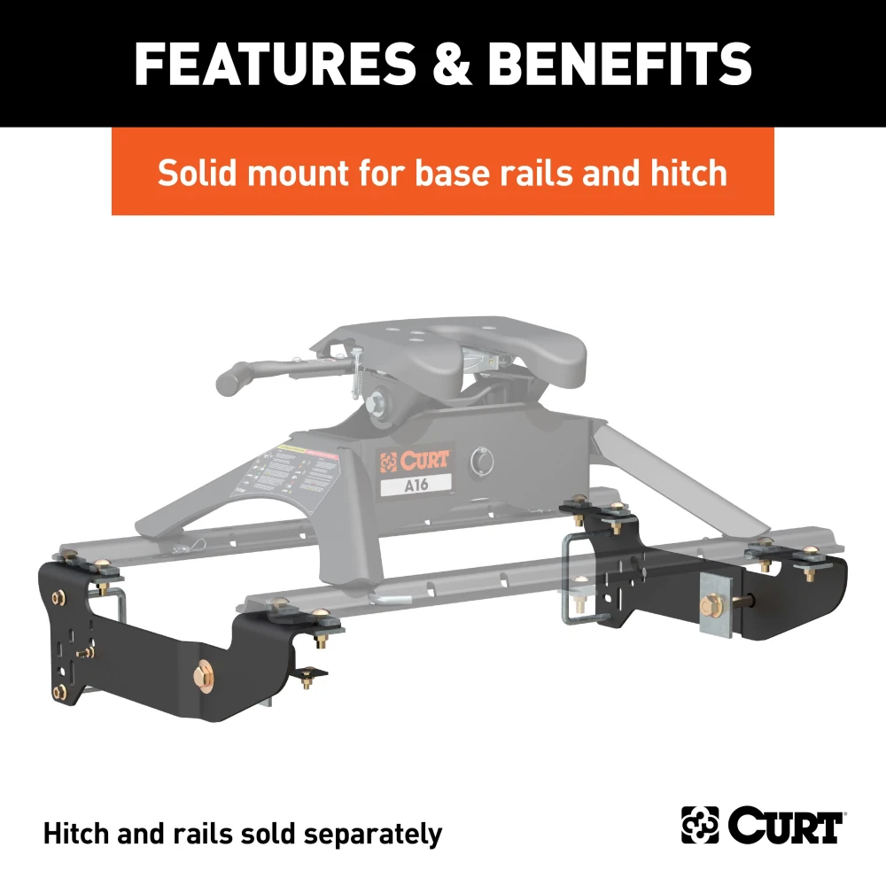 Curt base rail kit for Chevy Silverado & GMC Sierra, black