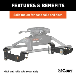 Curt Spyder Gooseneck Trailer Hitch for Silverado, carbide black finish.