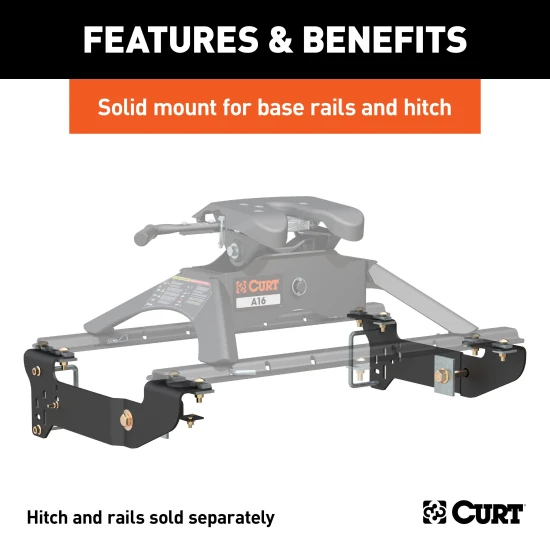 Curt base rail kit for Chevy Silverado & GMC Sierra, black