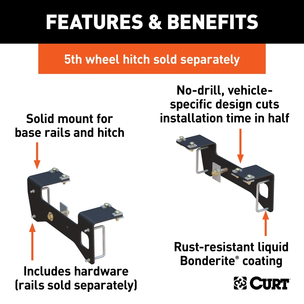 Curt Q20 Dual Jaw 5th Wheel Trailer Hitch, 20,000 LB Capacity