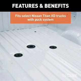 Curt 5th Wheel Base Kit for Nissan Titan XD, fits OE Puck Systems