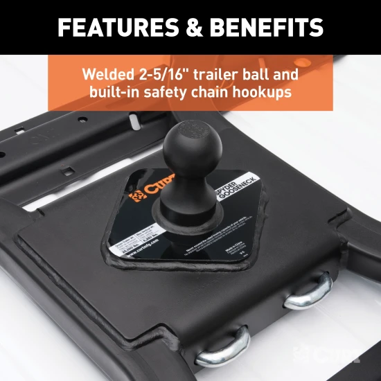 Curt Spyder 25K Gooseneck Trailer Hitch for Ford, Carbide Black