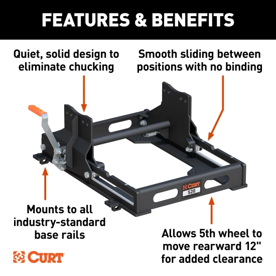 16419 - Custom 5th Wheel Brackets, Select Dodge Ram 1500 (Except Extended Crew Cab) Curt A16 Dual Jaw 5th Wheel Hitch for 2002-2008 Dodge Ram 1500