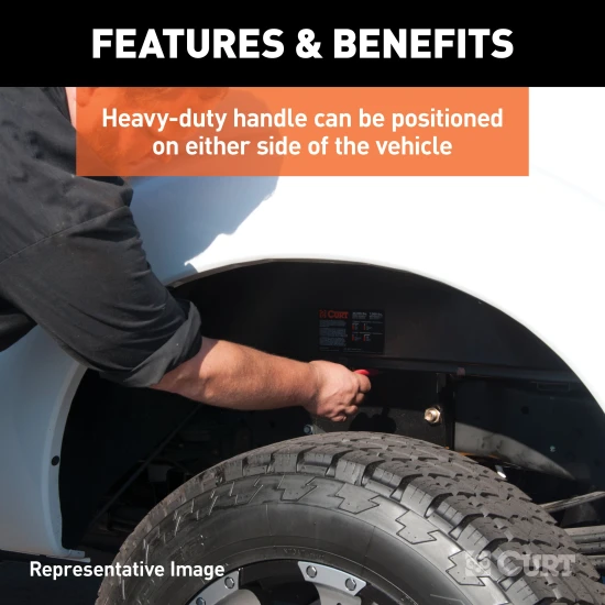 Curt Double Lock Flip-and-Store 30K Gooseneck Hitch for Chevy C/K