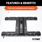 16911 - Custom 5th Wheel Brackets, Select Ford F-150 Curt 25K Gooseneck Trailer Hitch Bent Plate with Reese Rails for Ford