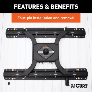 Curt Spyder Gooseneck Trailer Hitch for Silverado, carbide black finish.