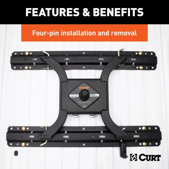 Curt Spyder 25K Gooseneck Trailer Hitch for Ford, Carbide Black