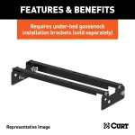 Curt underbed rail kit and gooseneck hitch plate for 2011-2019 Chevy Silverado GMC Sierra 2500HD 3500HD