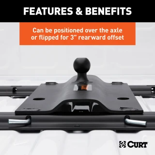 Curt 25K Gooseneck Trailer Hitch with Reese Outboard Rails for Ford F250 F350