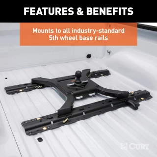 Curt Spyder Gooseneck Trailer Hitch for Silverado, carbide black finish.