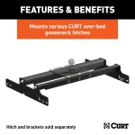 Curt 61509 under-bed rail kit suitable for Ram 1500, 2500, 3500