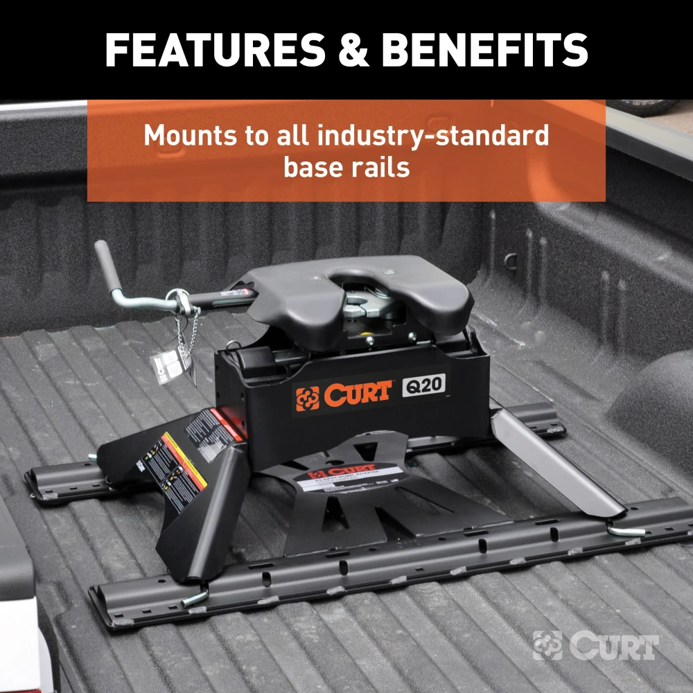 Curt Q20 Dual Jaw 5th Wheel Trailer Hitch, 20,000 LB Capacity