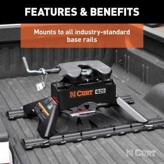 Curt Q20 Dual Jaw 5th Wheel Trailer Hitch for Ford F150 - 20K