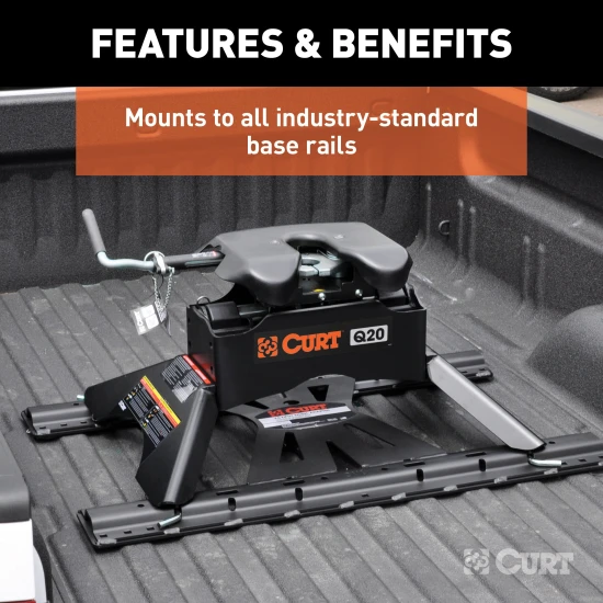 Curt Q20 Dual Jaw 5th Wheel Trailer Hitch, 20,000 LB Capacity