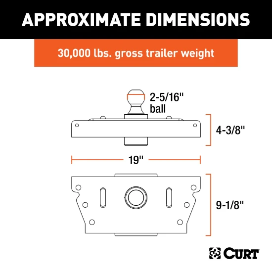 Curt OEM Style 30K Underbed Gooseneck Hitch for 2013-2018 Ram