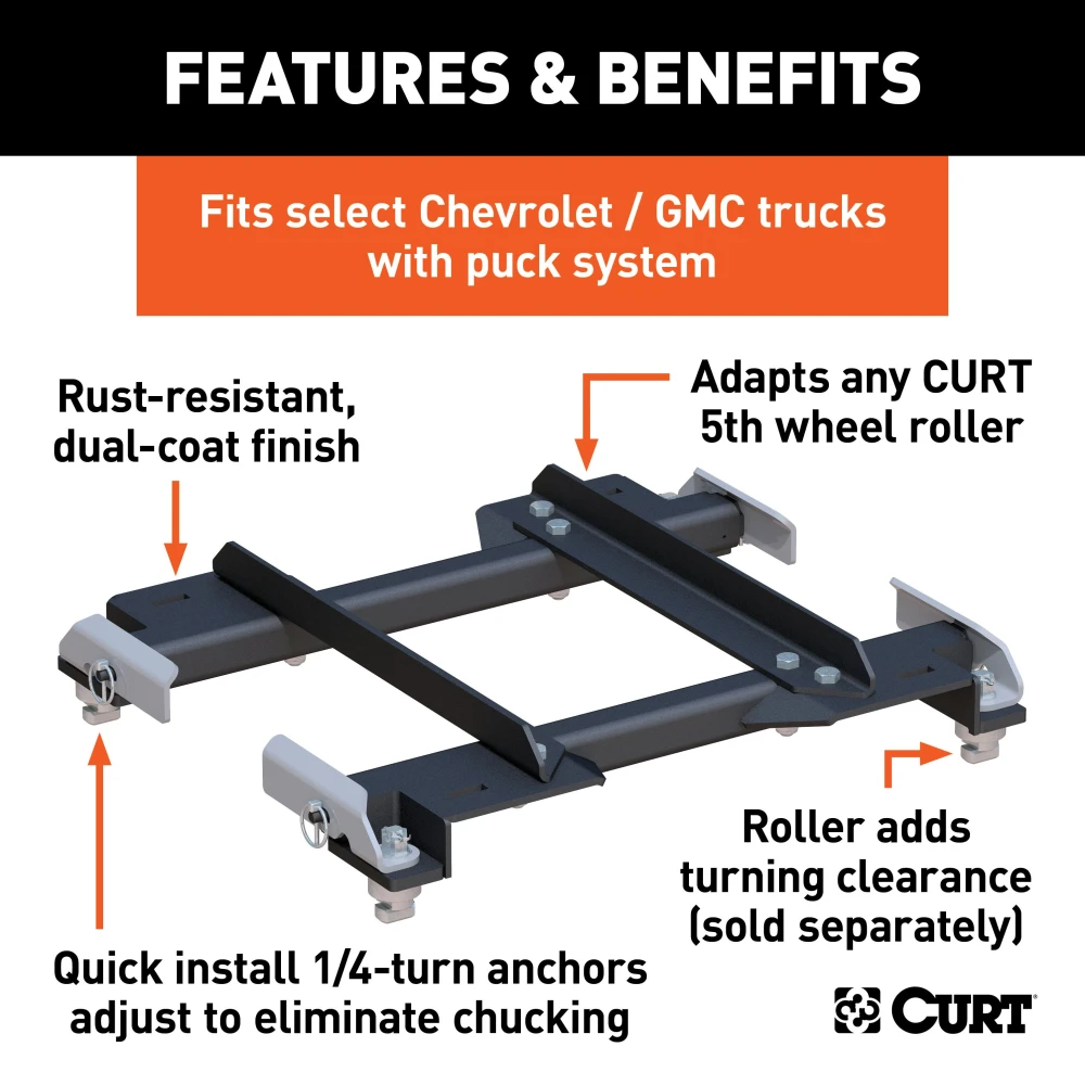 Curt 16023 adapter for Chevy Silverado & GMC Sierra puck system
