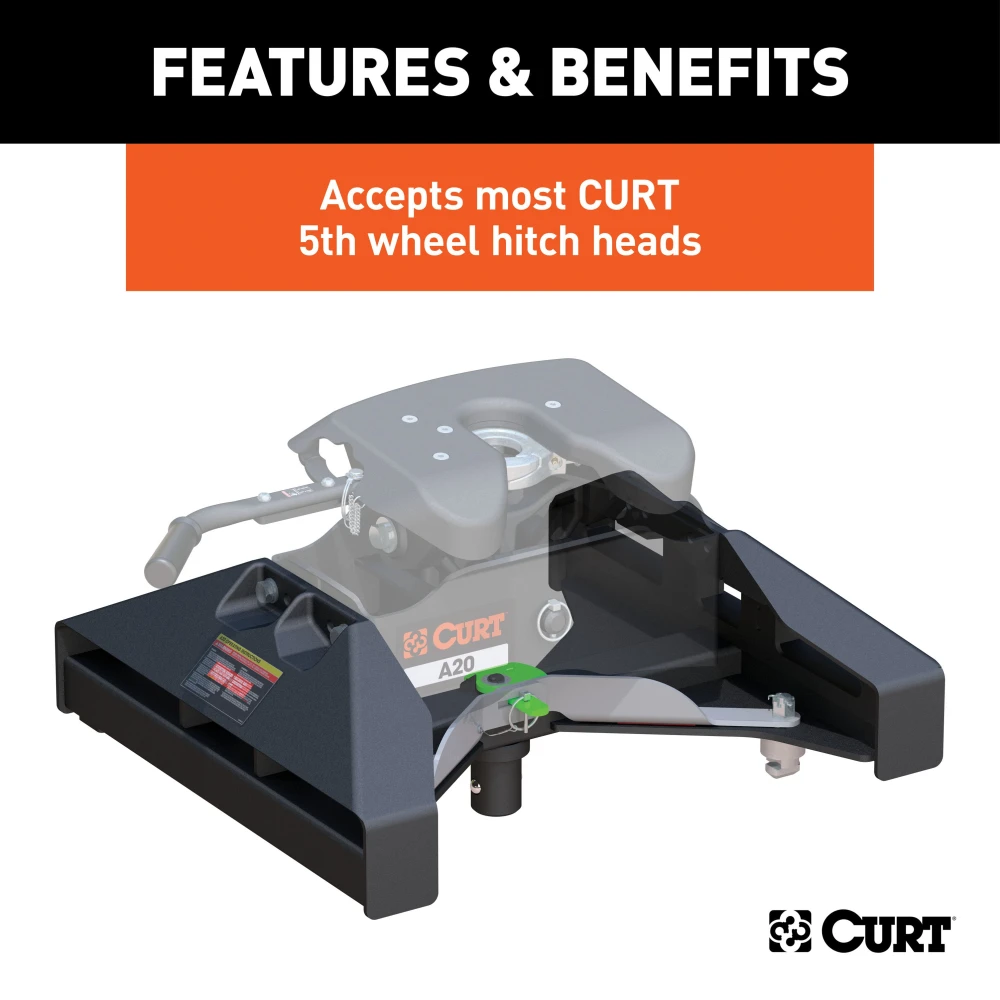 Curt 5th Wheel Base Kit for Nissan Titan XD, fits OE Puck Systems