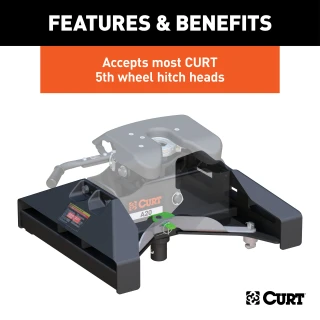 Curt 5th Wheel Base Kit for Nissan Titan XD, fits OE Puck Systems