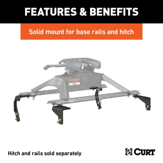 CURT A16 Dual Jaw 5th Wheel Trailer Hitch for Ram 1500, 16K Towing Capacity