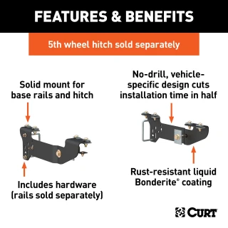 Curt Spyder Gooseneck Trailer Hitch for Silverado, carbide black finish.
