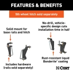 16420 - Custom 5th Wheel Brackets, Select Dodge, Ram 1500, 2500, 3500 Curt Quick Connect Brackets for 2003-2012 Dodge Ram 5th Wheel