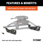 16424 - Custom 5th Wheel Brackets, Select Ford F-250, F-350, F-450 Super Duty Curt A20 5th Wheel Hitch for Ford trucks, 20K towing capacity