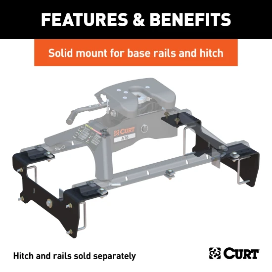 Curt Q20 Dual Jaw 5th Wheel Trailer Hitch, 20,000 LB Capacity