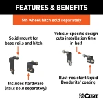 Curt E16 5th Wheel Hitch for Nissan Titan with 16,000 LB capacity