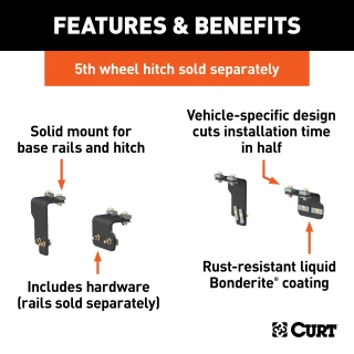 Curt E16 5th Wheel Hitch for Nissan Titan with 16,000 LB capacity