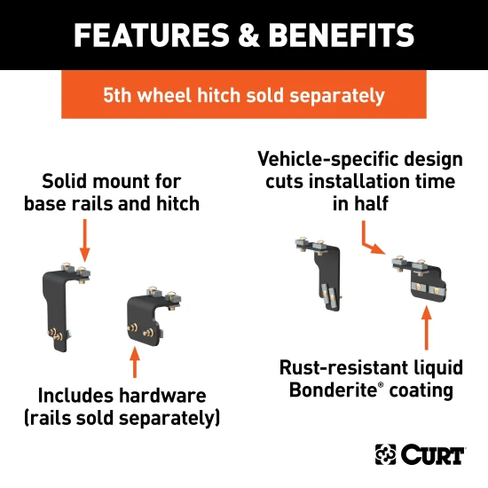 Curt E16 5th Wheel Hitch for Nissan Titan with 16,000 LB capacity