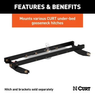 Curt 60604 Double Lock Gooseneck Brackets for Silverado, Sierra