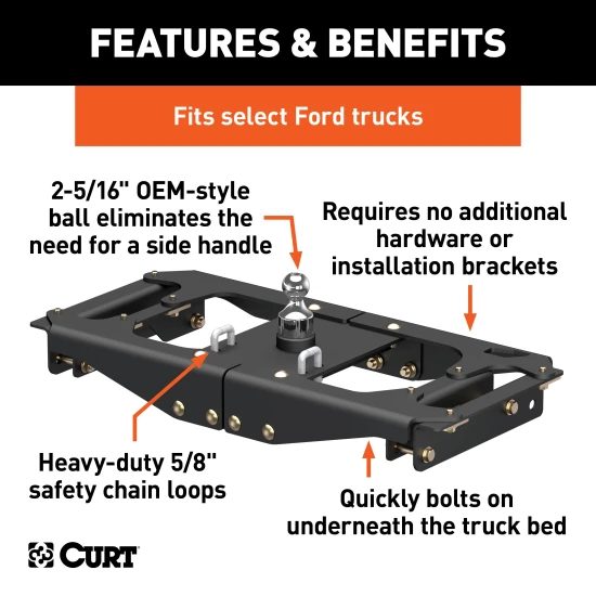 Curt 60702 Gooseneck Hitch for Ford F250 F350 F450 2023-2026