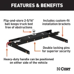 Curt Double Lock Gooseneck Hitch with flip-and-store ball for Dodge Ram
