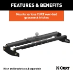 Curt underbed rail kit and gooseneck hitch plate for 2011-2019 Chevy Silverado GMC Sierra 2500HD 3500HD