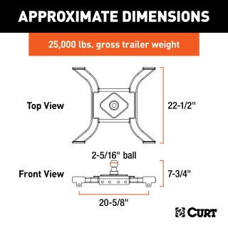 Curt Spyder Gooseneck Trailer Hitch for Silverado, carbide black finish.