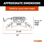 Curt PowerRide 5th Wheel Hitch with 30K capacity on Dodge Ram