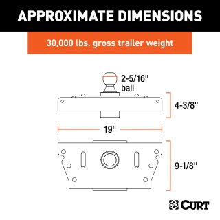 Curt OEM Style 30K Underbed Gooseneck Hitch for 2013-2018 Ram