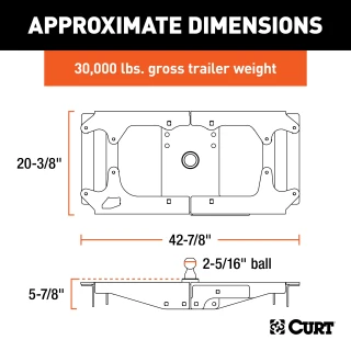 Curt 60702 Gooseneck Hitch for Ford F250 F350 F450 2023-2026