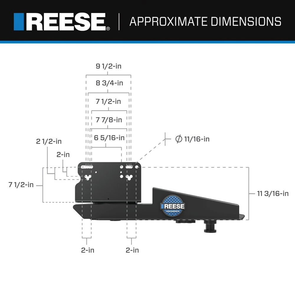 Reese 20K Fifth Wheel Trailer Hitch with Sidewinder for short beds