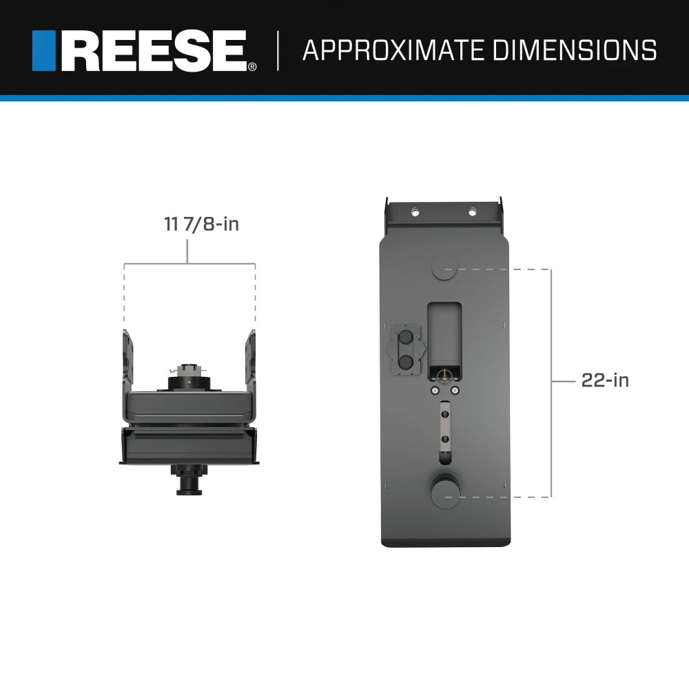Reese 20K Fifth Wheel Trailer Hitch with Sidewinder for short beds