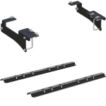Curt Industry Standard Above-Bed Base Rail Kit with Quick Connect Brackets & Hardware for Fifth Wheel & Gooseneck Hitches (Gloss Black Finish) for 2020-2025 Chevy Silverado GMC Sierra 2500 HD 3500 HD