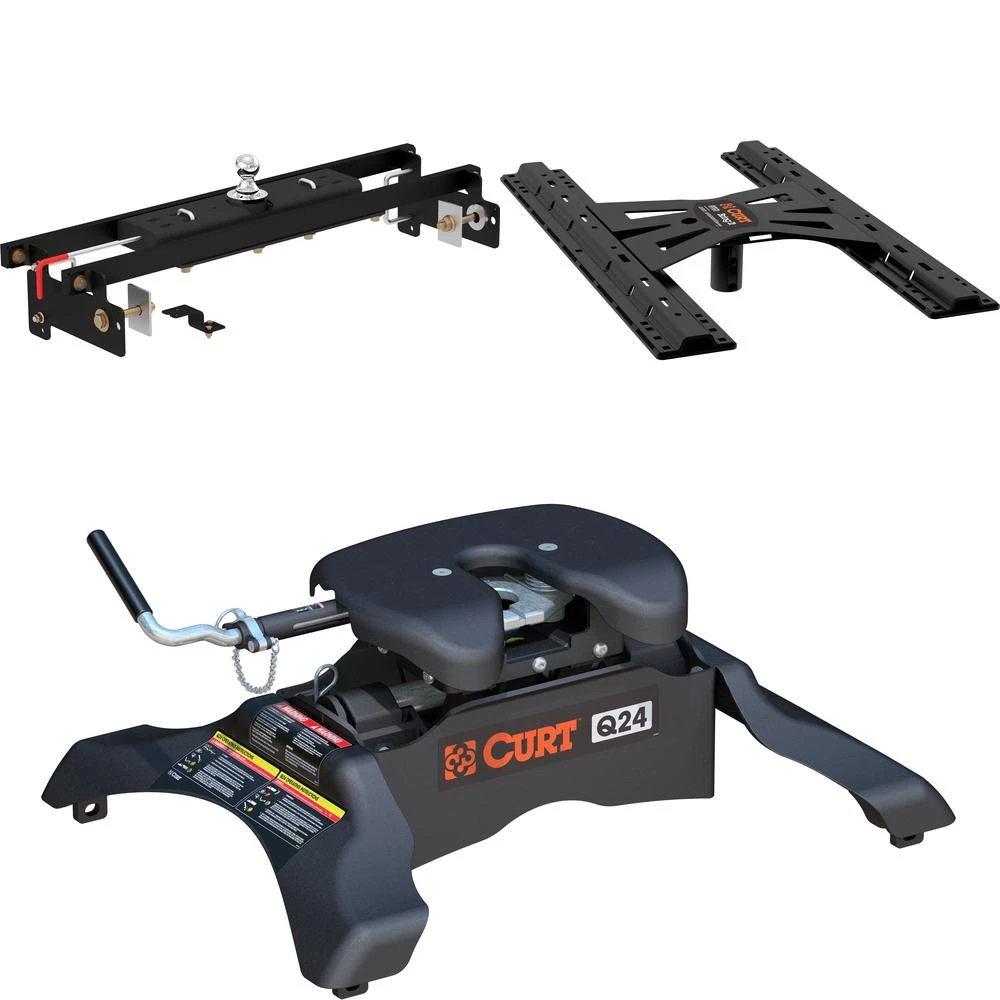 High-capacity Curt Q24 Dual Jaw 5th Wheel Hitch for Chevy GMC
