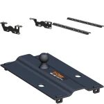 16911 - Custom 5th Wheel Brackets, Select Ford F-150 Curt 25K Gooseneck Trailer Hitch Bent Plate with Reese Rails for Ford