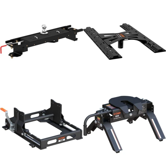 Curt E16 Slide Bar Jaw 5th Wheel Hitch for Toyota Tundra short bed with 16K towing capacity