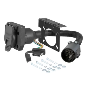 For 2001-2002 GMC Sierra 1500 HD Trailer Wiring 7 Way Trailer Wiring Plug w/ Bracket Fits All Models Curt 55774