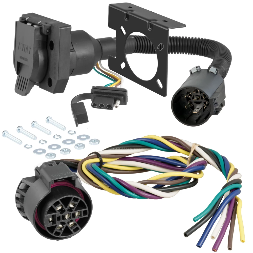 For 2022-2024 Ford F150 Tow Package Camp n' Field Trailer Hitch + Brake Controller Curt Assure 51160 Proportional Up To 4 Axles + 7 Way Trailer Wiring Plug & 2-5/16" ball 4 inch drop Fits Models w/ Factory Receiver w/ LED Tail back sensors & 