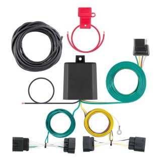 For 2014-2024 Dodge Durango Tow Package Camp n' Field Trailer Hitch + Brake Controller Curt Assure 51160 Proportional Up To 4 Axles + 7 Way Trailer Wiring Plug & 2-5/16" ball 4 inch drop Except SRT Curt 13182 2 inch Tow Receiver