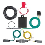 For 2022-2024 Ford F150 Trailer Hitch + Wiring 4 Pin Fits Models w/ Factory Receiver w/ backup sensors w/o LED tail Curt 14021 56465 2 inch Tow Receiver