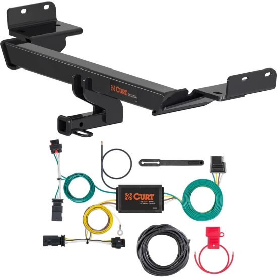 For 2018-2021 Jeep Compass Trailer Hitch + Wiring 4 Pin Fits All Models Curt 12174 56369 1-1/4 Tow Receiver