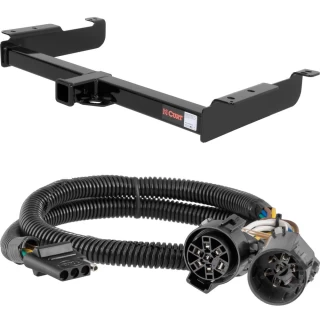 For 2003-2024 Chevy Express 2500 Trailer Hitch + Wiring 4 Pin Fits Models w/ Existing USCAR 7-way Curt 13040 55384 2 inch Tow Receiver